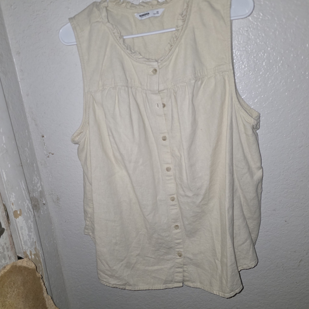 Sonoma Ivory Sleeveless Blouse